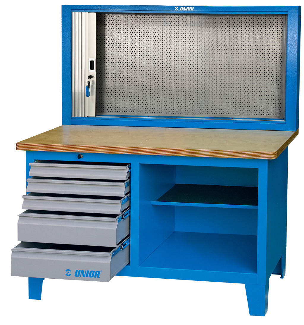 UNIOR PULT DELOVNI Z OMARO Z ROLOJEM Art.946ACR 1500x750x1665 mm (612331)