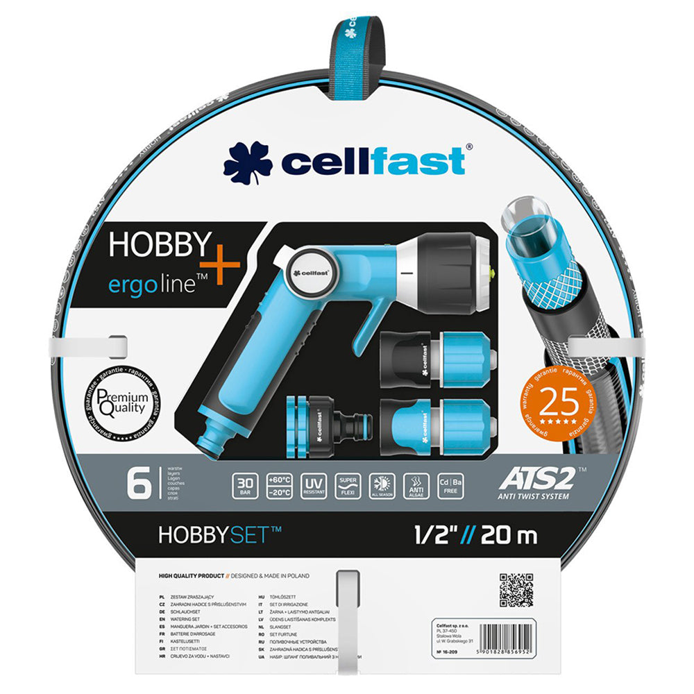 CELLFAST CEV ZA VODO HOBBY ATS2 Šestslojna. S priključki. 1/2"-20m/30bar