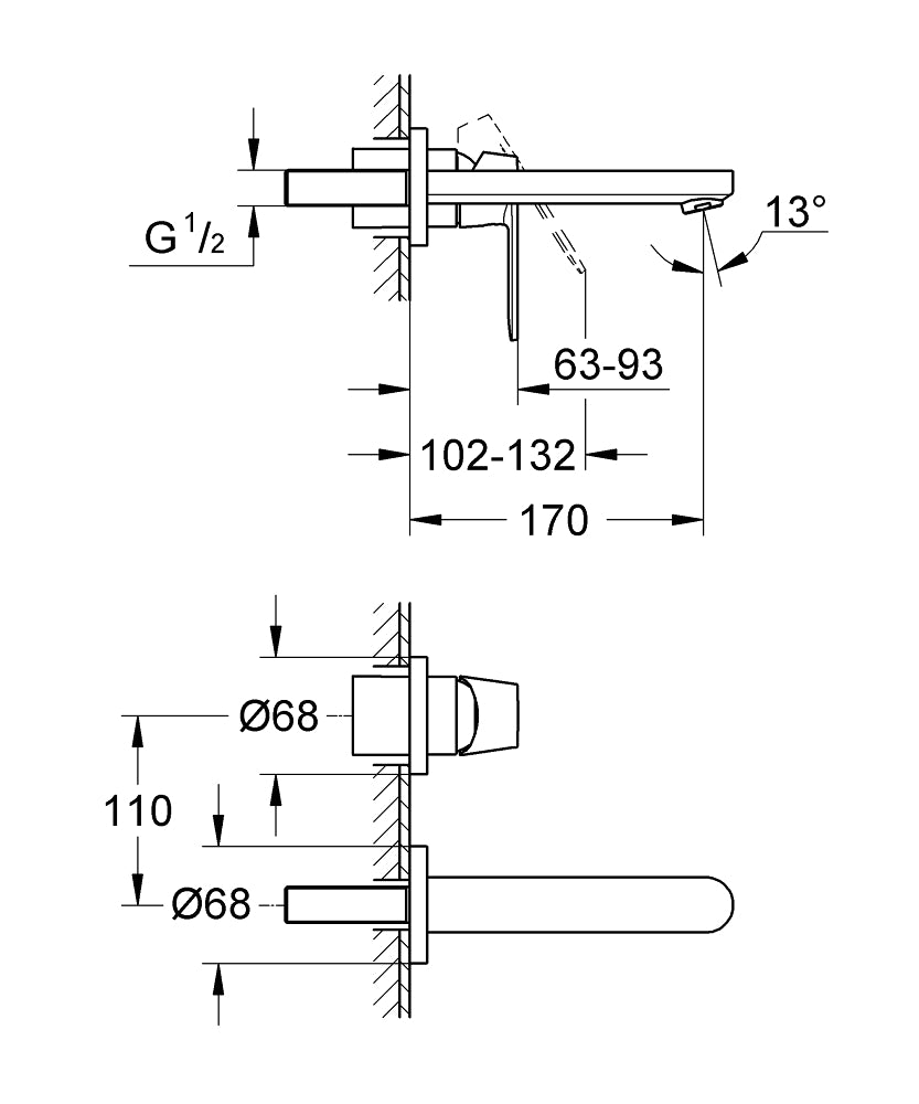PIPA GROHE EUROSMART COS. UMIV.STENA 19381 000