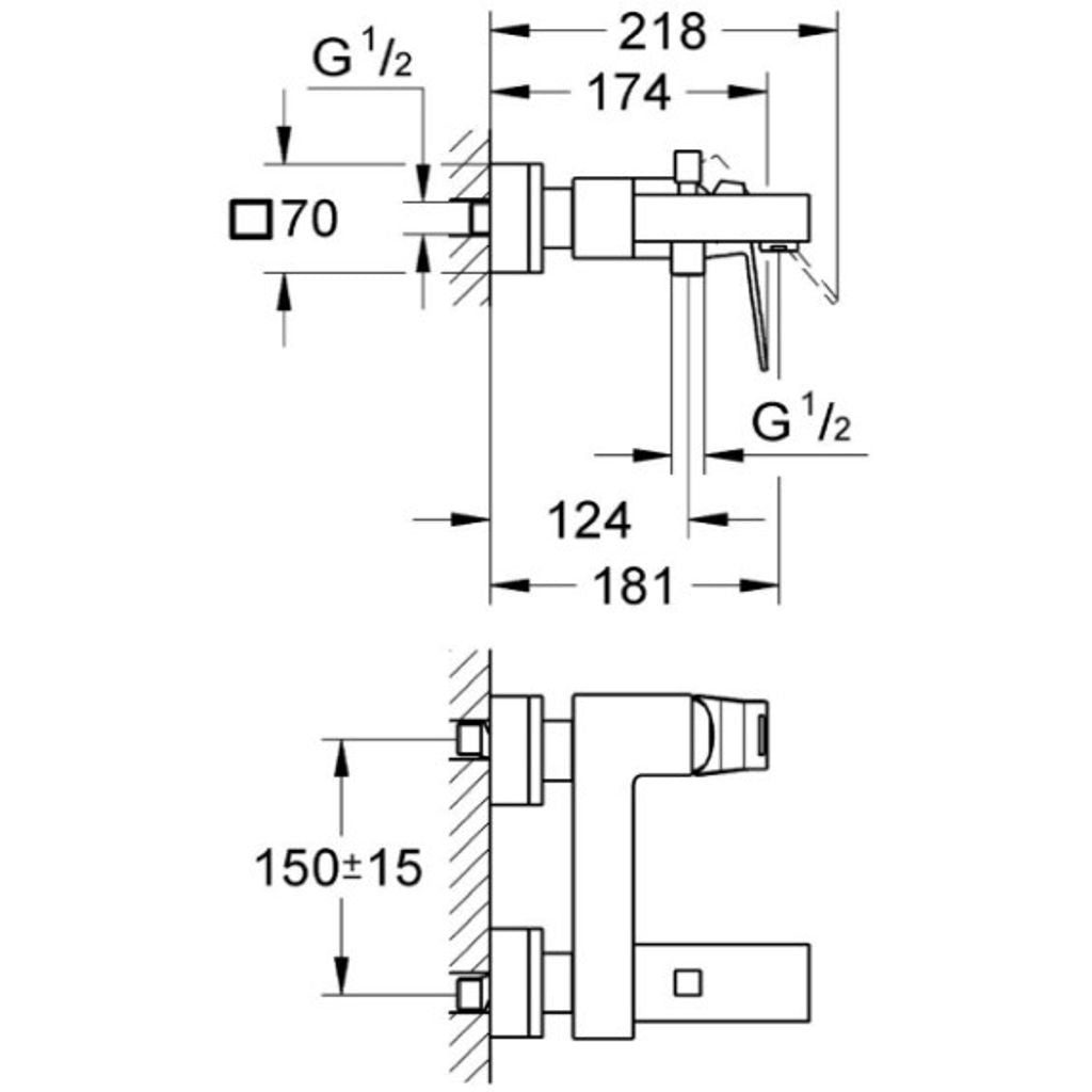 PIPA GROHE EUROCUBE ZA KAD 23140 000