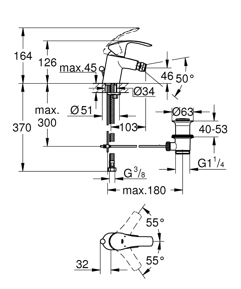 PIPA GROHE EUROSMART ZA BIDE 5,7l 32929 002
