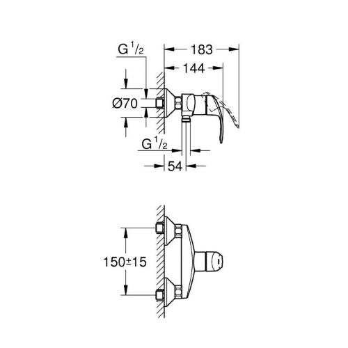 PIPA GROHE EUROSMART ZA TUŠ 33555 002d