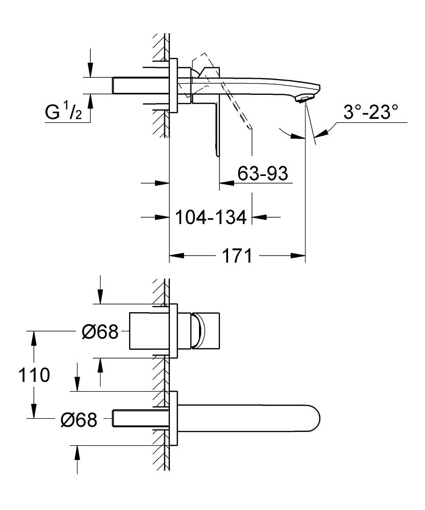 PIPA GROHE EUROSTYLE COSMO STENSKA 19571 002