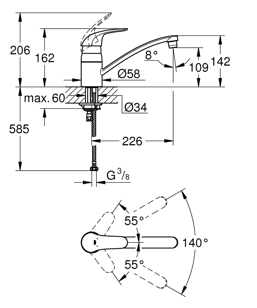 PIPA GROHE EUROECO KUHINJSKA 32750 000