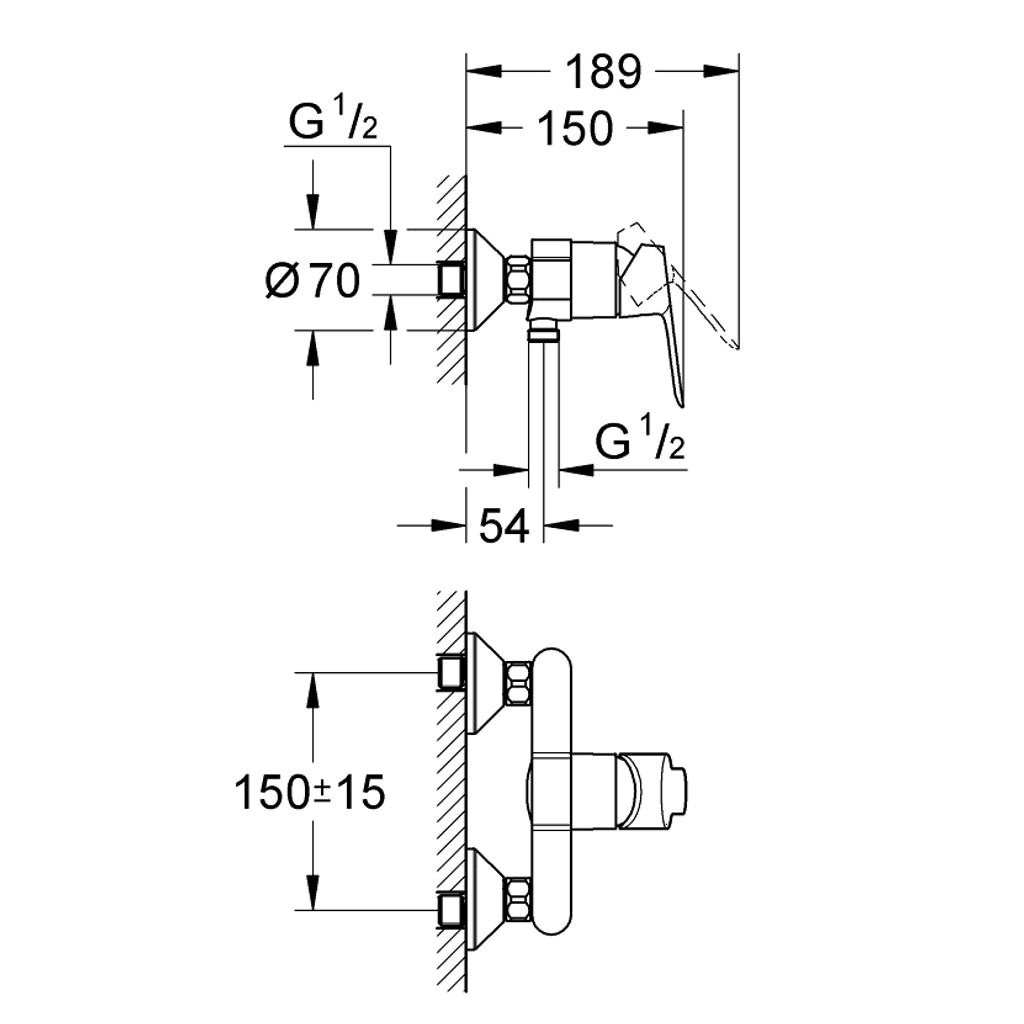 PIPA GROHE BAUEDGE ZA TUŠ 23333 000