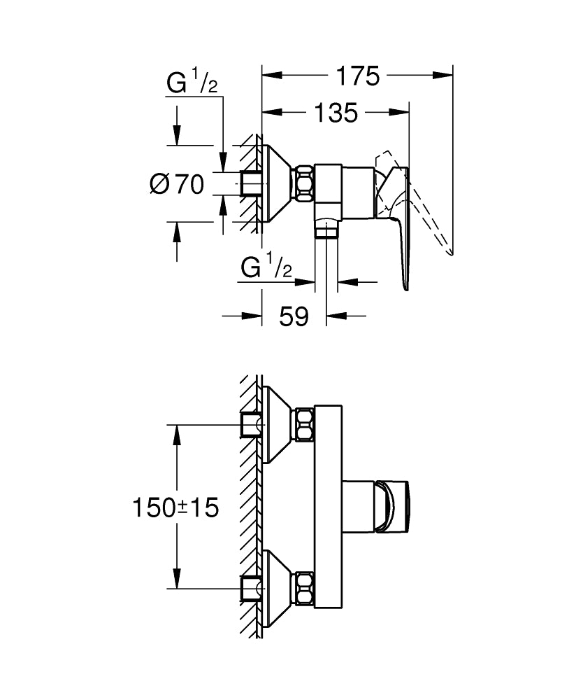 PIPA GROHE BAUEDGE ZA TUŠ 23635 001