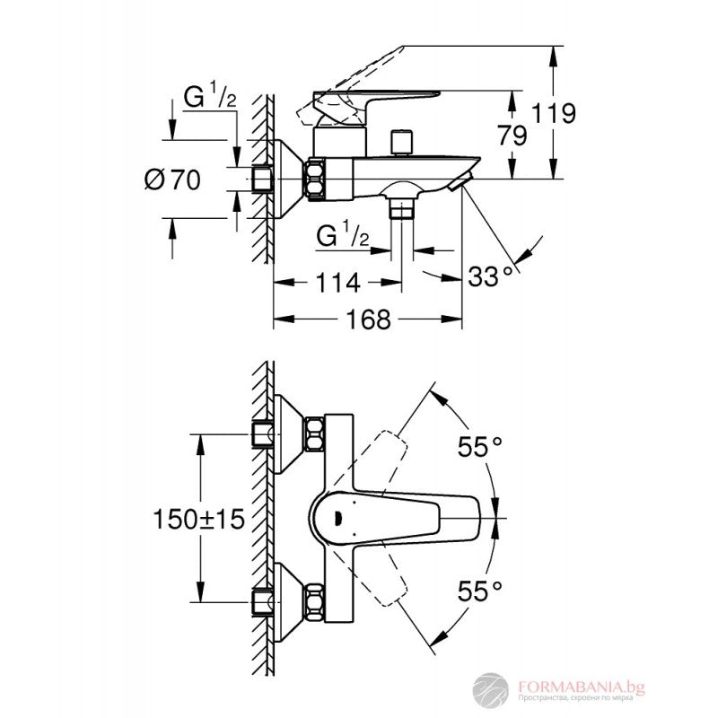 PIPA GROHE BAUEDGE ZA KAD 23604 001