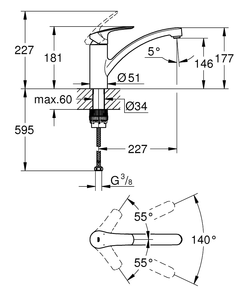 PIPA GROHE EUROSMART ZA KUHINJO 33281 003