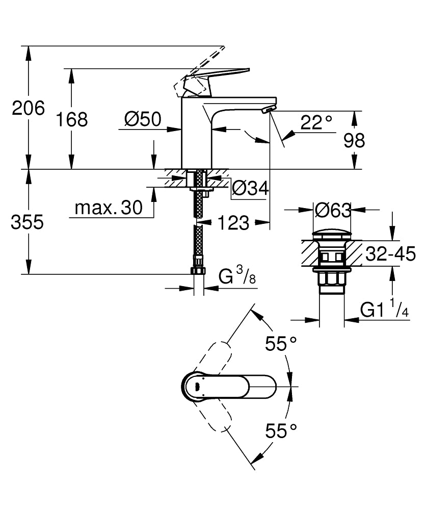 PIPA GROHE EUROSMART COSMO ZA UMIVAL 23926 000