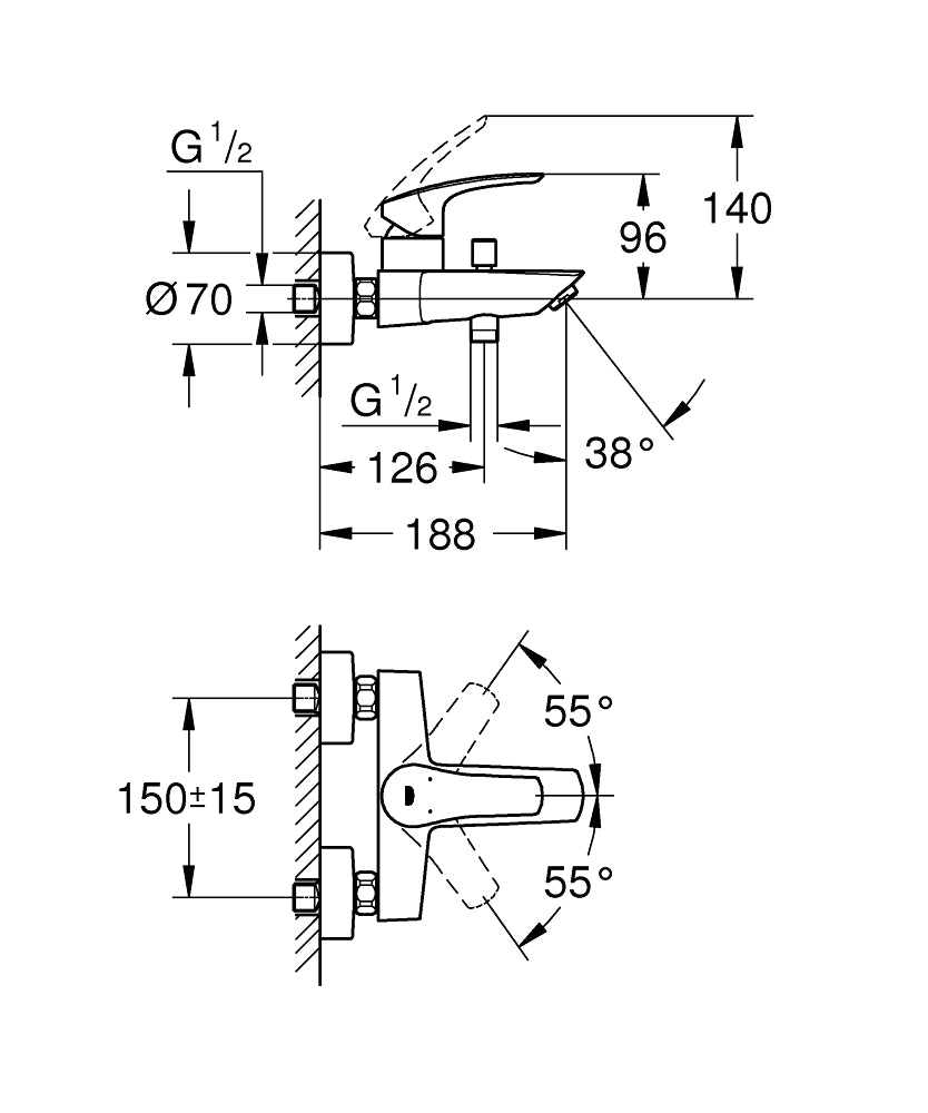 PIPA GROHE EUROSMART ZA KAD 33300 003