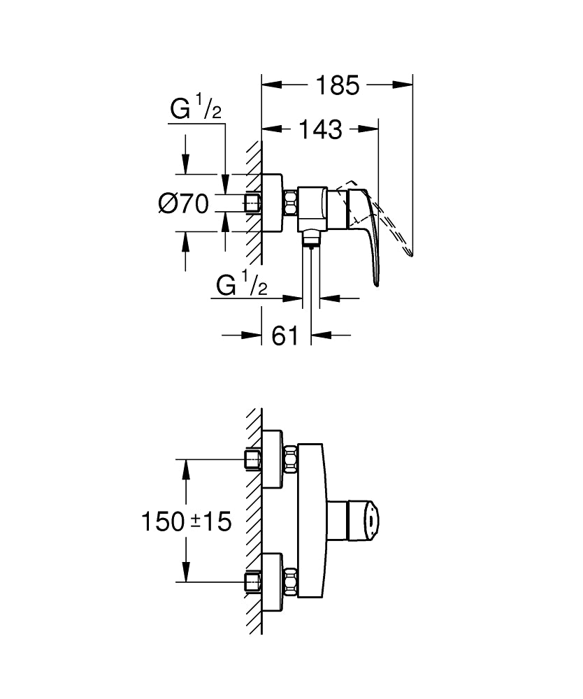 PIPA GROHE EUROSMART ZA TUŠ 33555 003