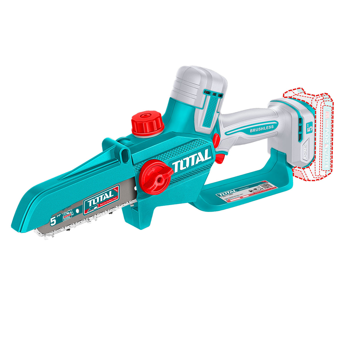 Akumulatorska mini verižna žaga 130mm, 20V/2.0Ah-8Ah/P20S /INDUSTRIAL (Brez baterije) (TGSLI2056)
