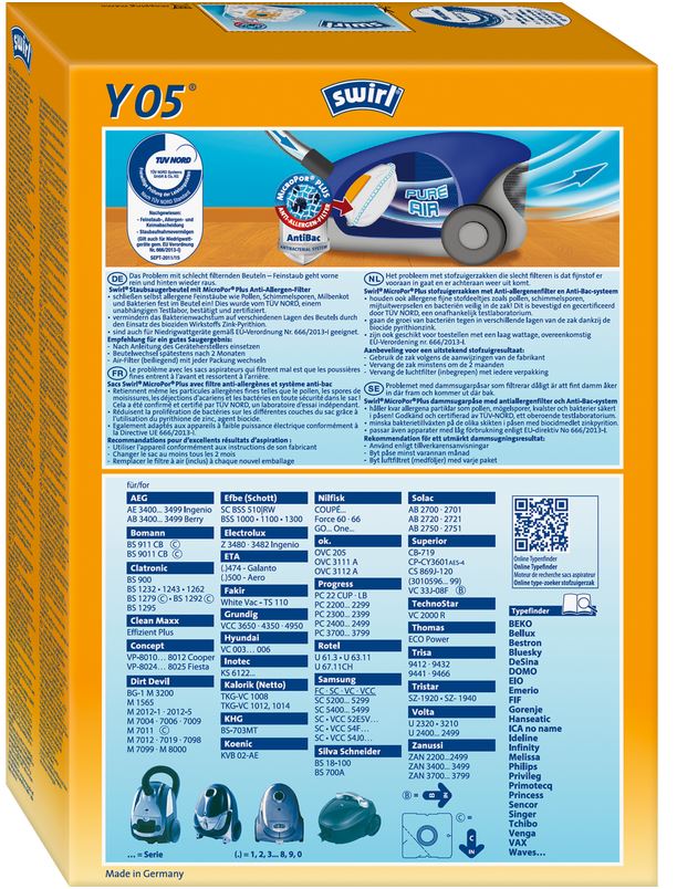 Swirl vrečke za sesalec Y05