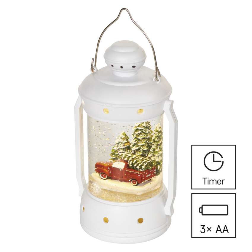 LED božična laterna, 19,5 cm, 3x AA, notranja, topla bela, časovnik