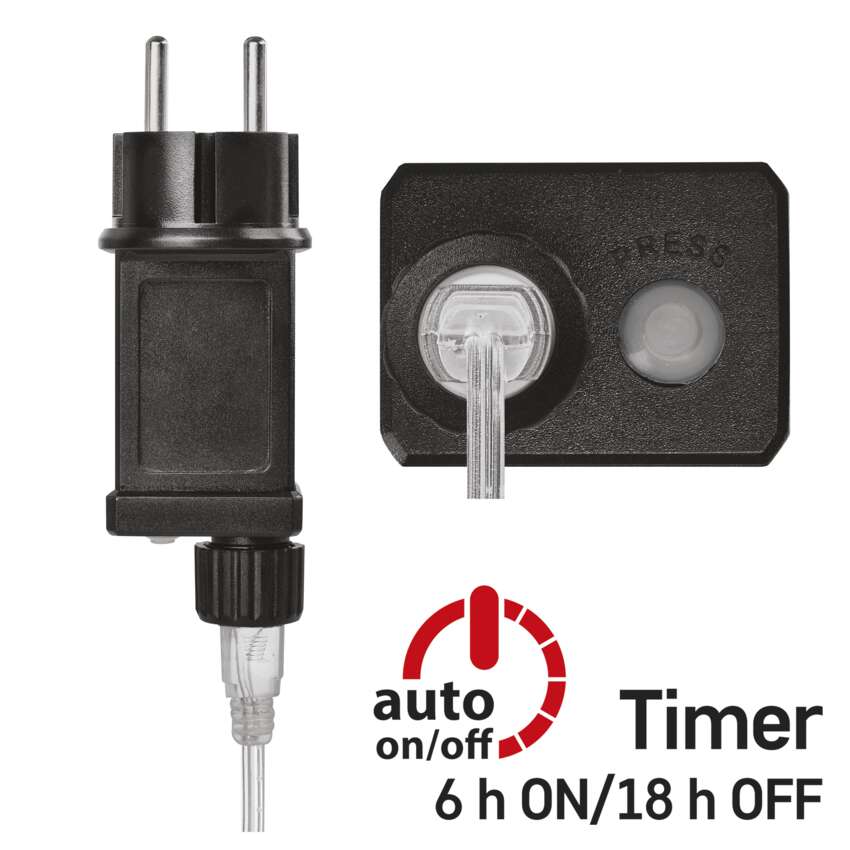 LED božična nano veriga bakrena, 10 m, zunanja in notranja, topla bela, časovnik