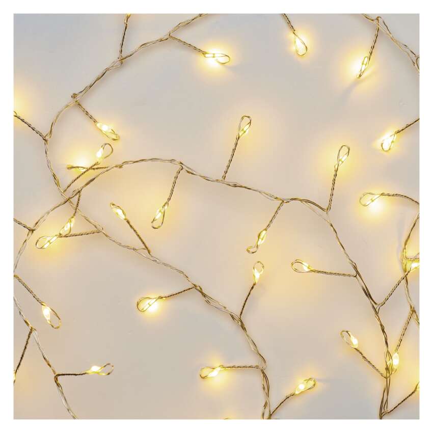 LED božična nano veriga – jež, 2,4 m, 3x AA, notranja, topla bela, časovnik