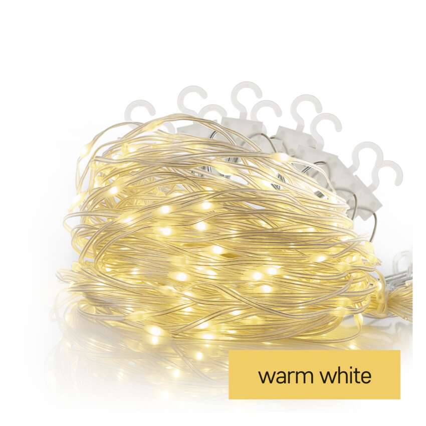 LED božična nano veriga drop zavesa, 1,7x2 m, zunanja in notranja, topla bela, programi