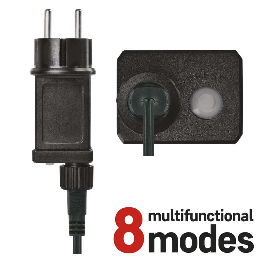 LED božična nano veriga drop zavesa, 1,7x2 m, zunanja in notranja, topla bela, programi