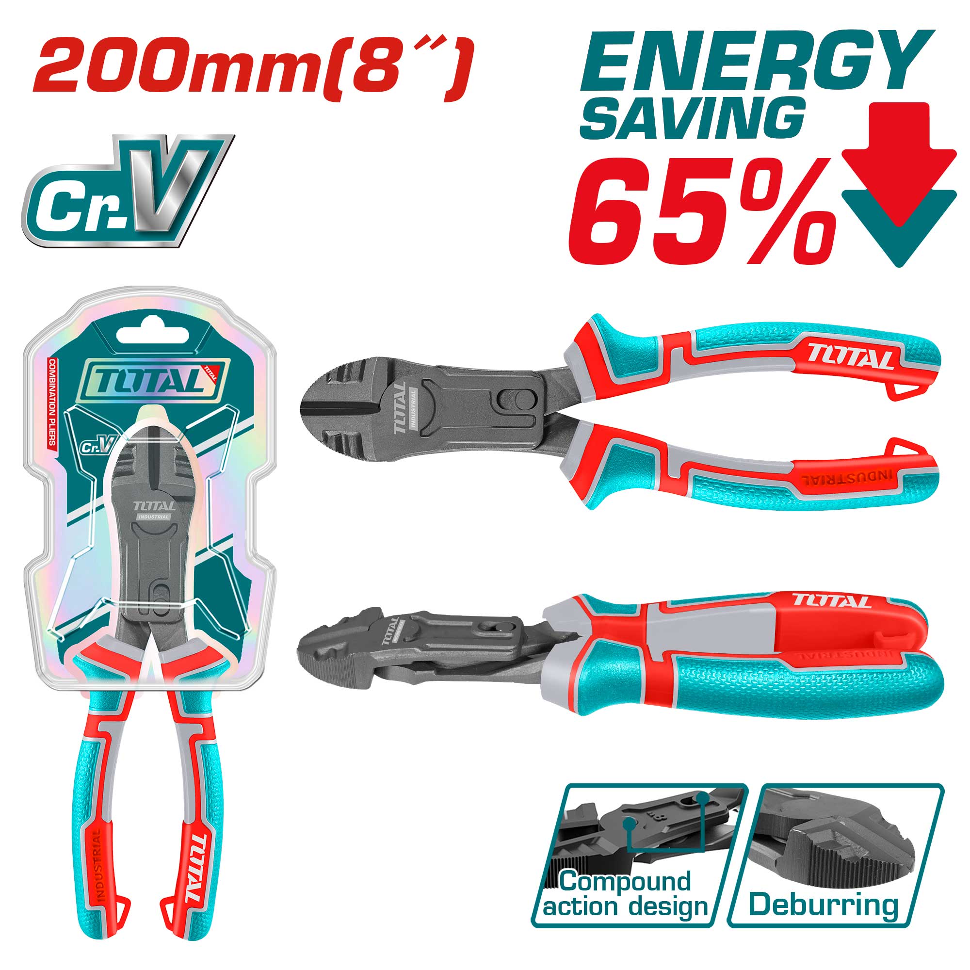 Stranske ščipalne klešče 200mm / -65% energije/ INDUSTRIAL (THTC530806)