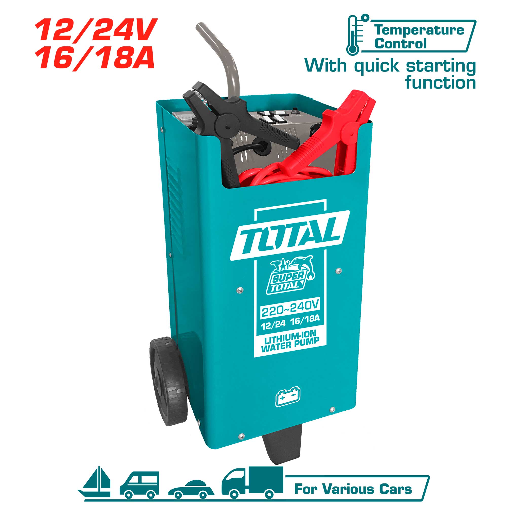 Polnilec akumulatorjev 12/24V 16/18A / INDUSTRIAL (TBC2201) TOTAL