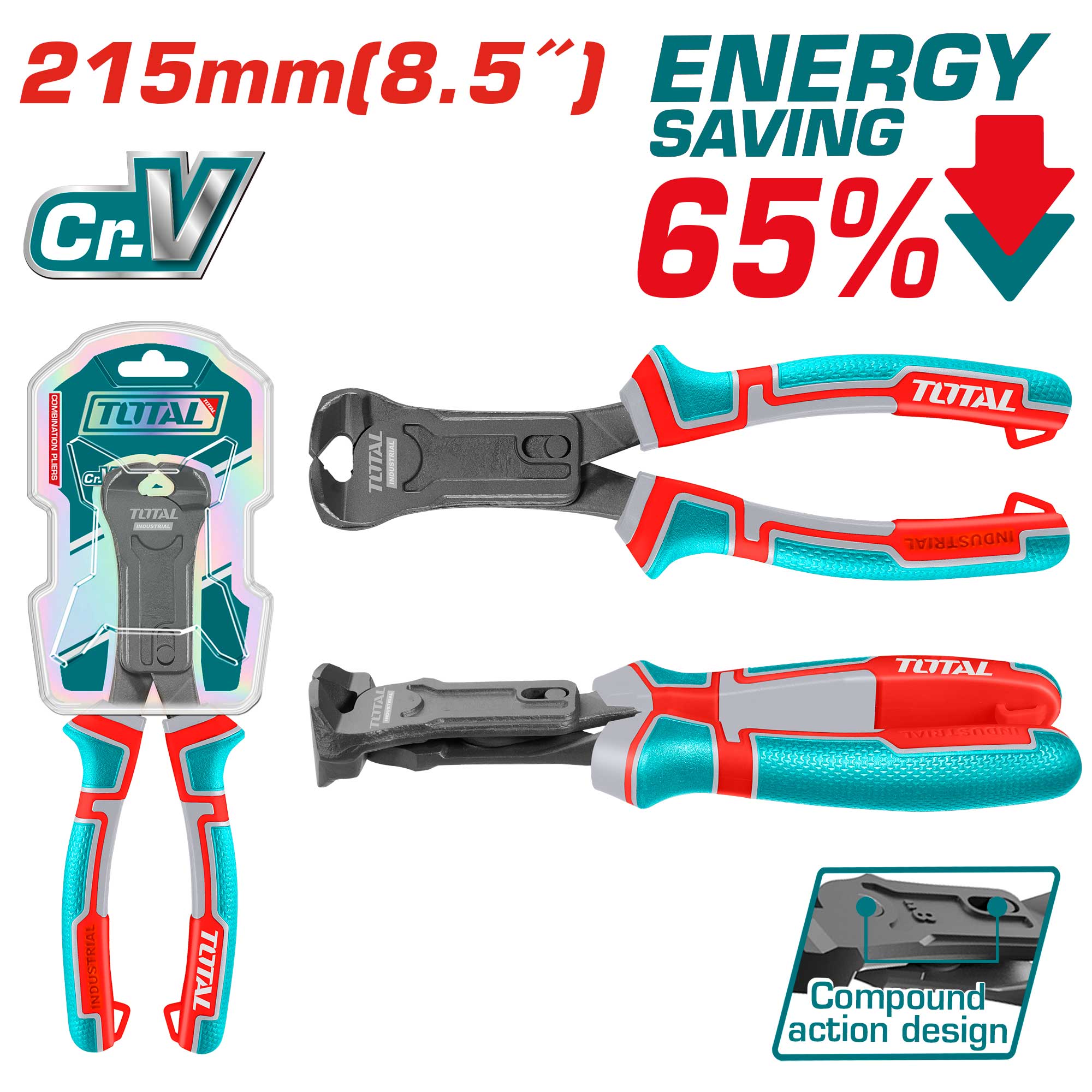 Čelne ščipalne klešče 215mm / -65 % energije / INDUSTRIAL (THTC560806)