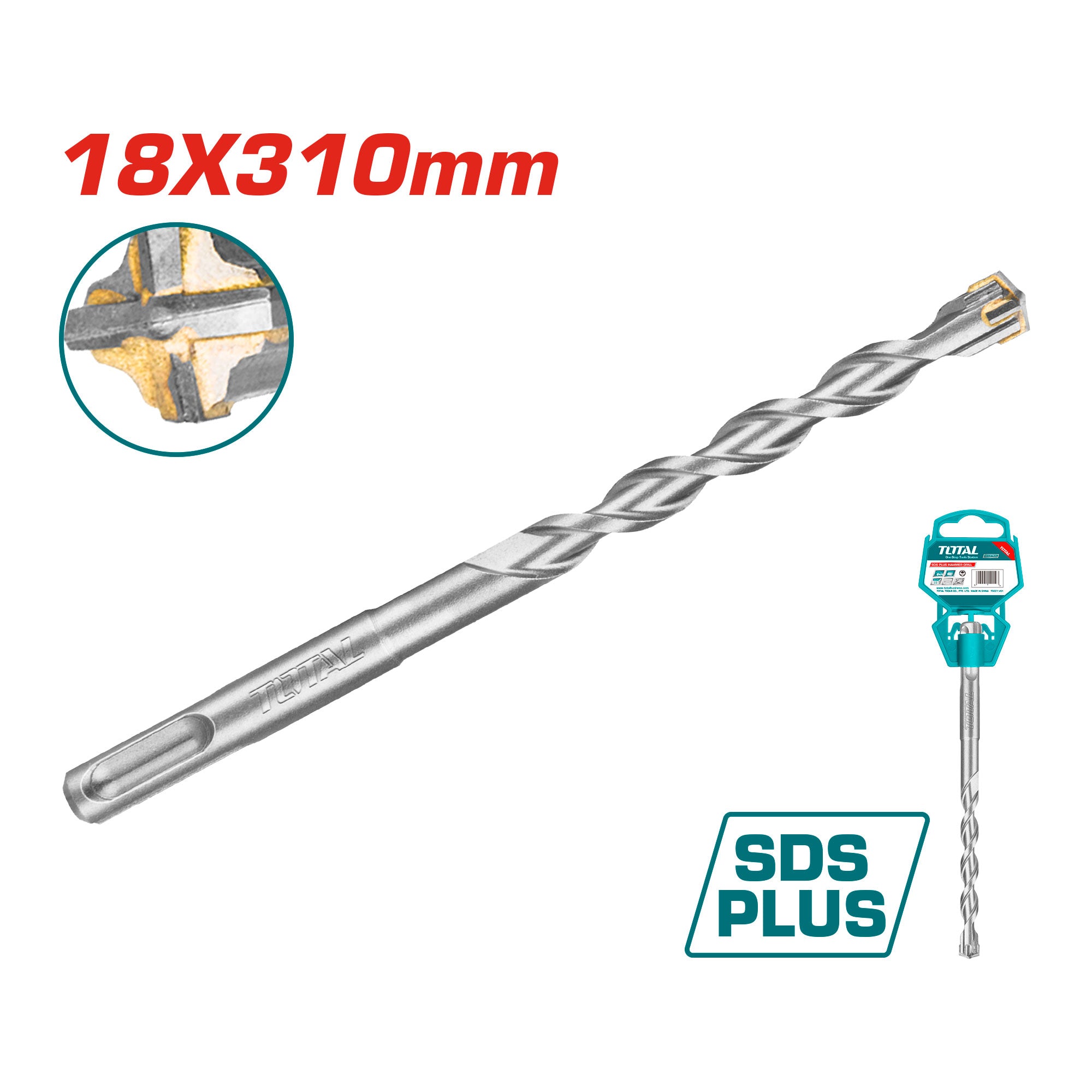 SDS plus sveder 18x310mm /križna konica /INDUSTRIAL (TAC311803C) TOTAL