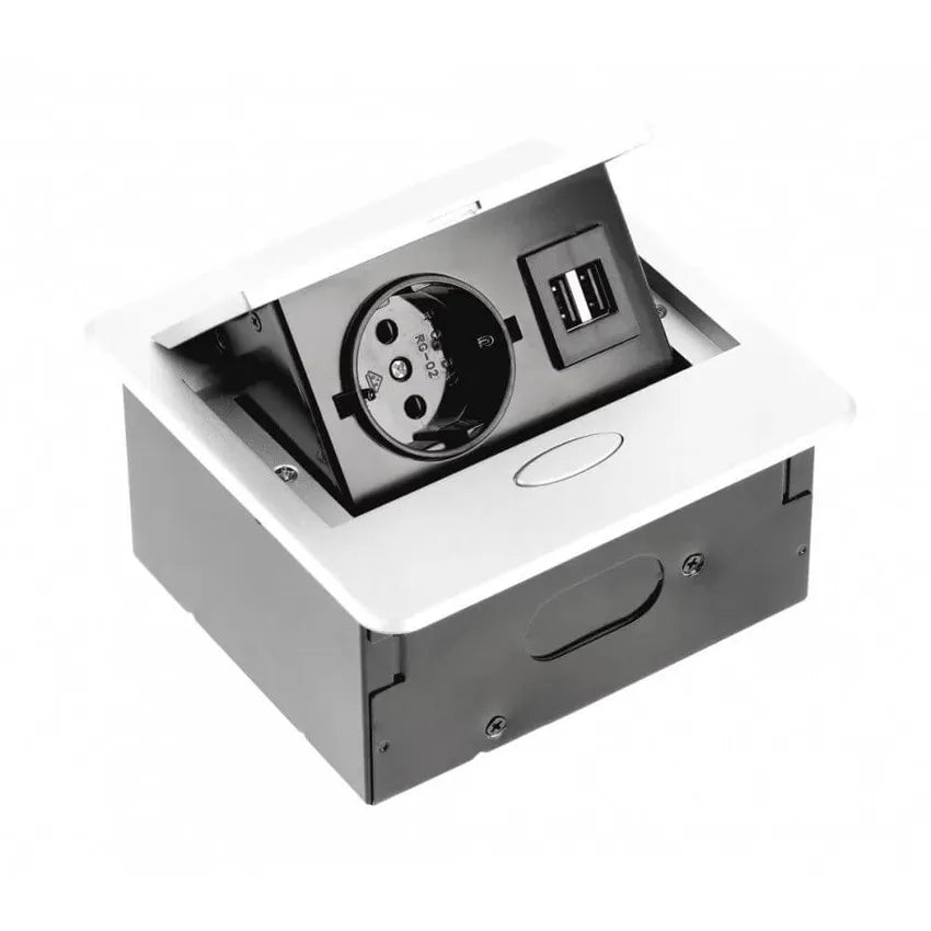 Vgradna vtičnica Avaro 1x Schuko in  2xUsb A Bele barve