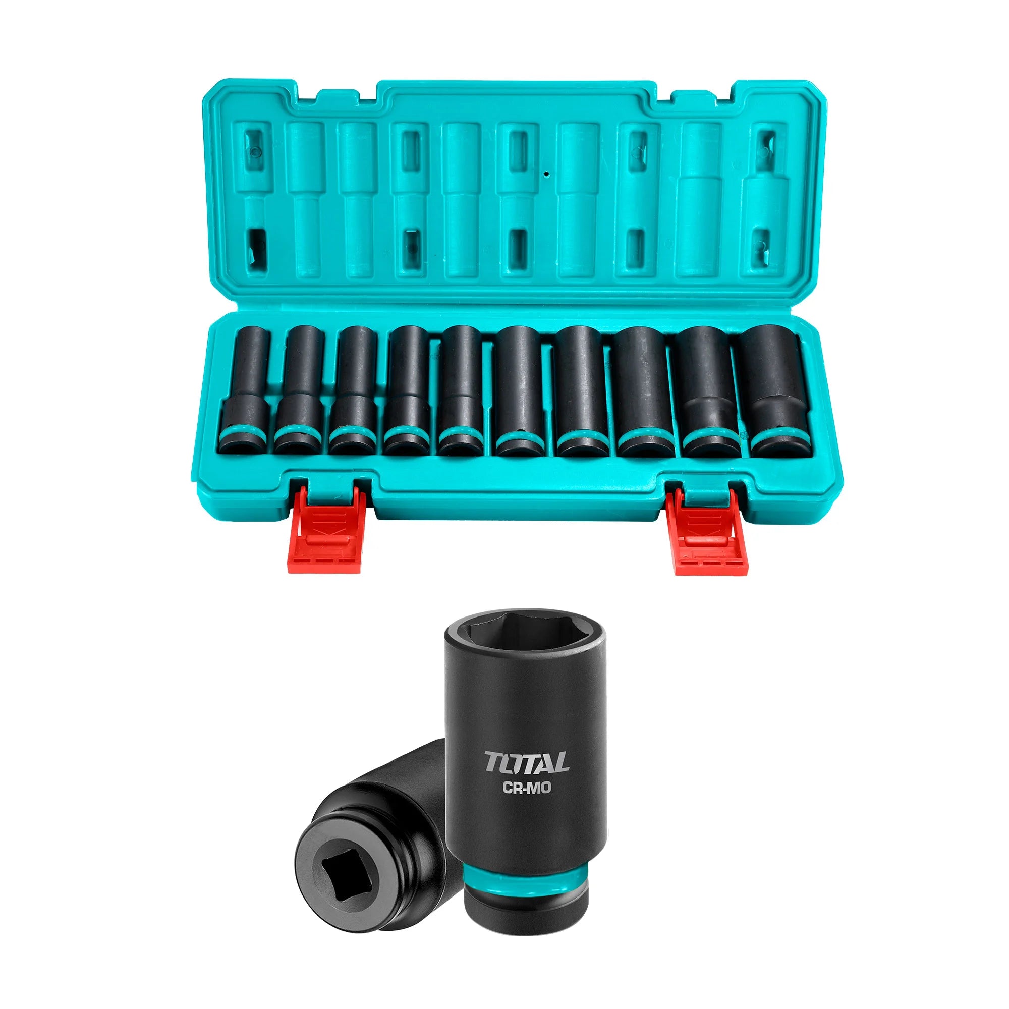 10-delni set 1/2″ nastavkov za udarni ključ 2102L / INDUSTRIAL (THKISD12102L) TOTAL
