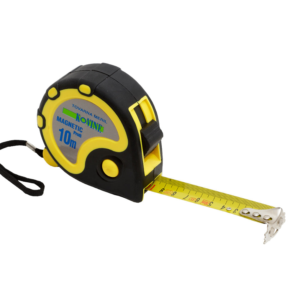 TOVARNA MERIL KOVINE METER TRAČNI PVC Z ZAPONKO Magnetni, gumiran. 10m/25mm