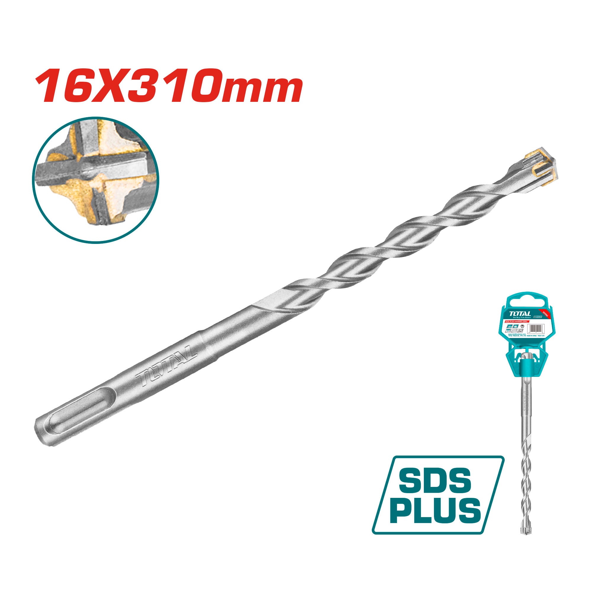 SDS plus sveder 16x310mm /križna konica /INDUSTRIAL (TAC311604C) TOTAL
