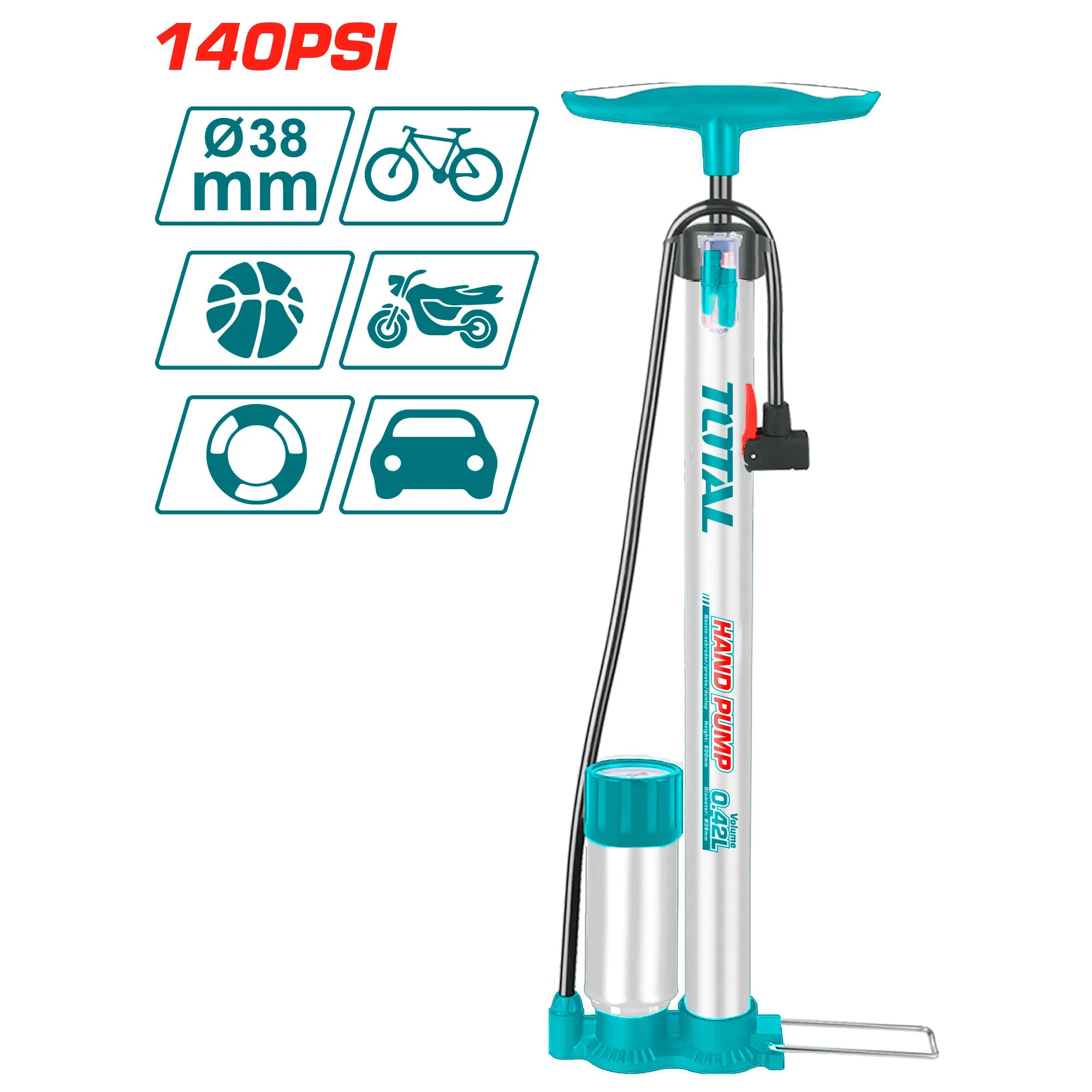 Ročna črpalka 140psi/38x500mm (TMPP3811) TOTAL