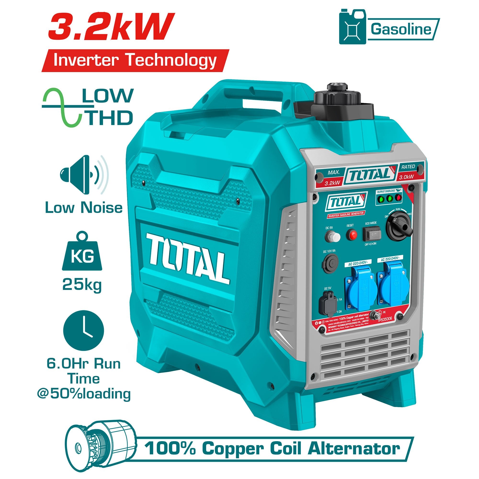 Inverterski bencinski generator 3.2KW/6.3L/ INDUSTRIAL (TP535006)