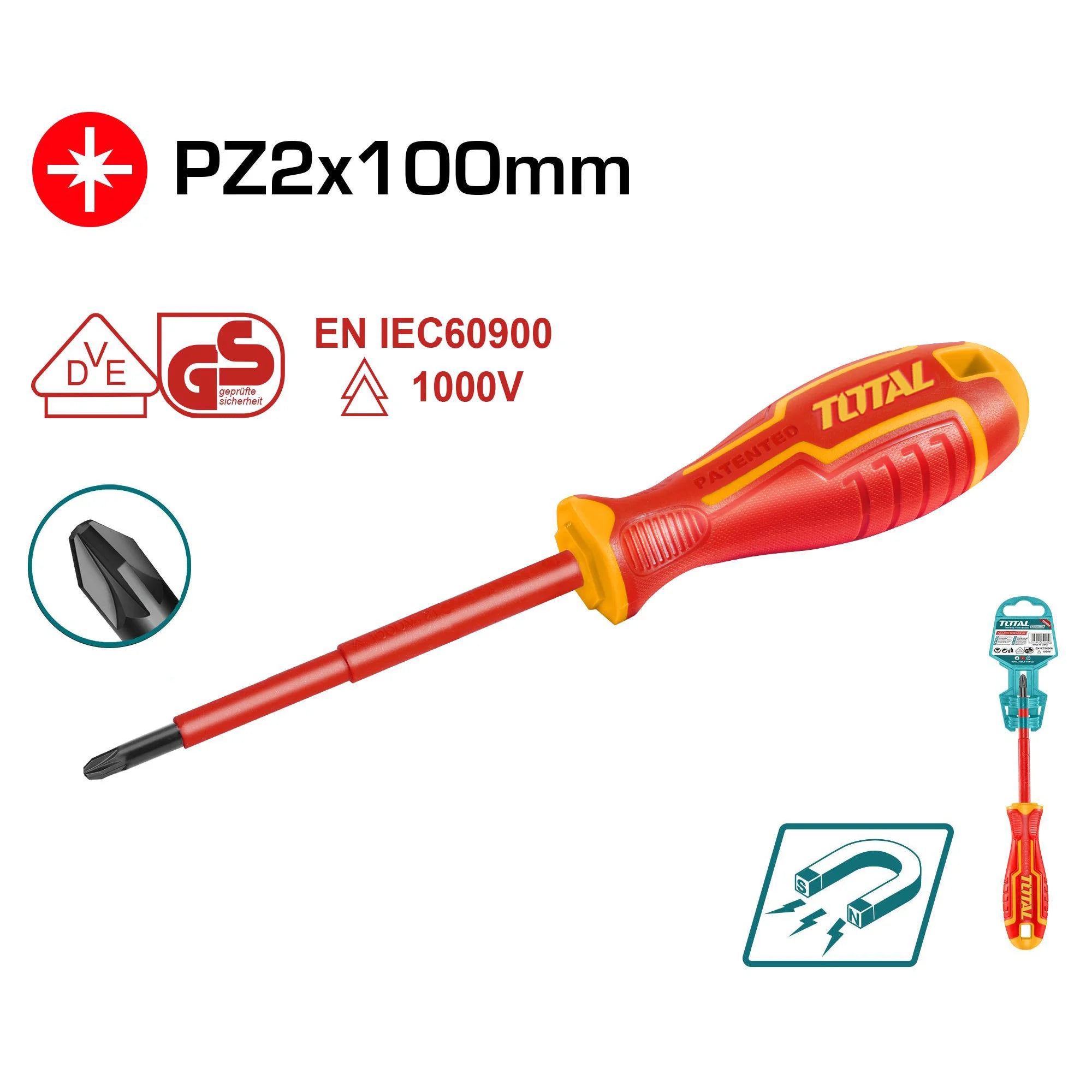 Izolirani izvijač PZ2*100mm / INDUSTRIAL (THTISPZ2100) TOTAL