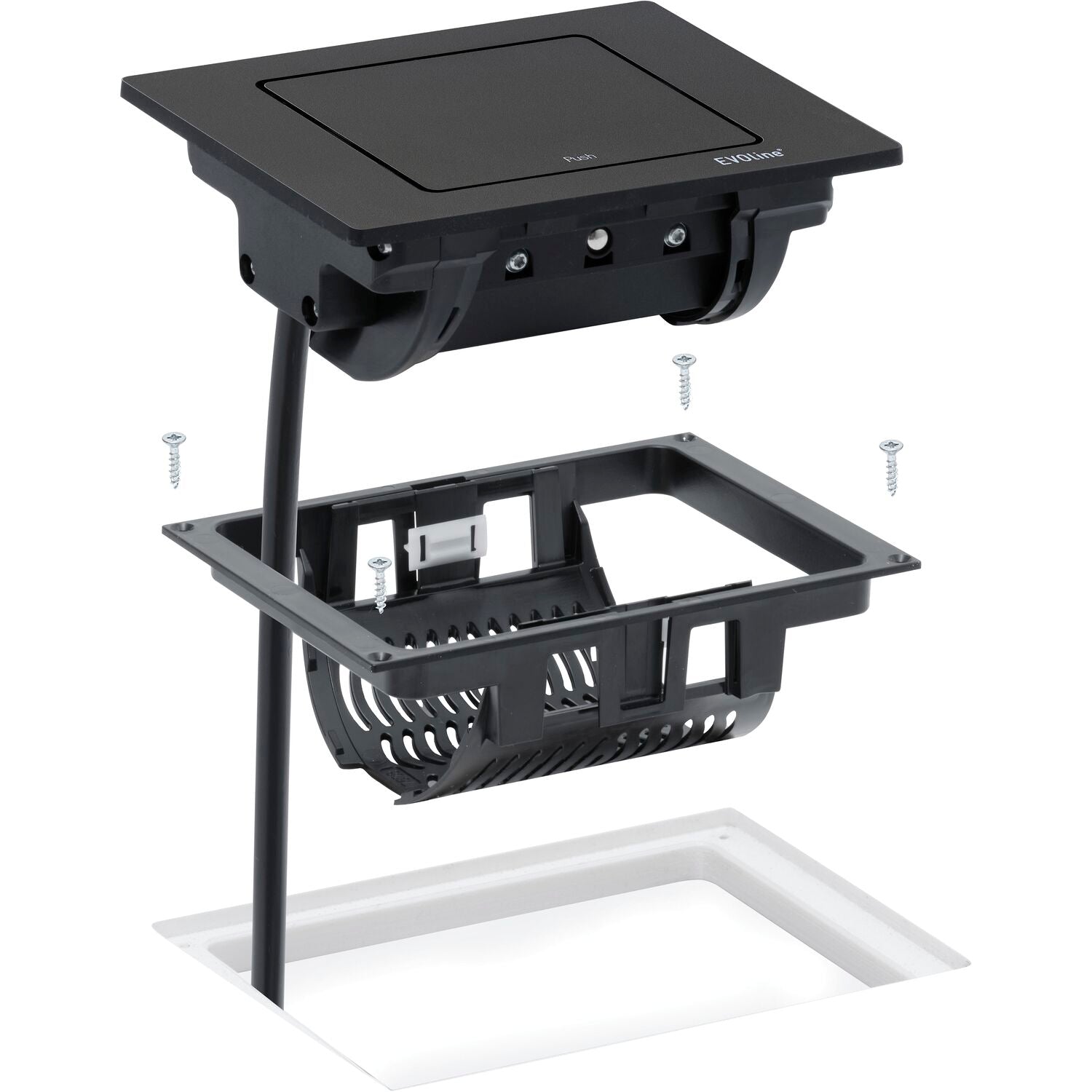 Vgradna vtičnica EVOLINE BackFlip 1 x Schuko vtičnici 1xUSB-C Črna barva