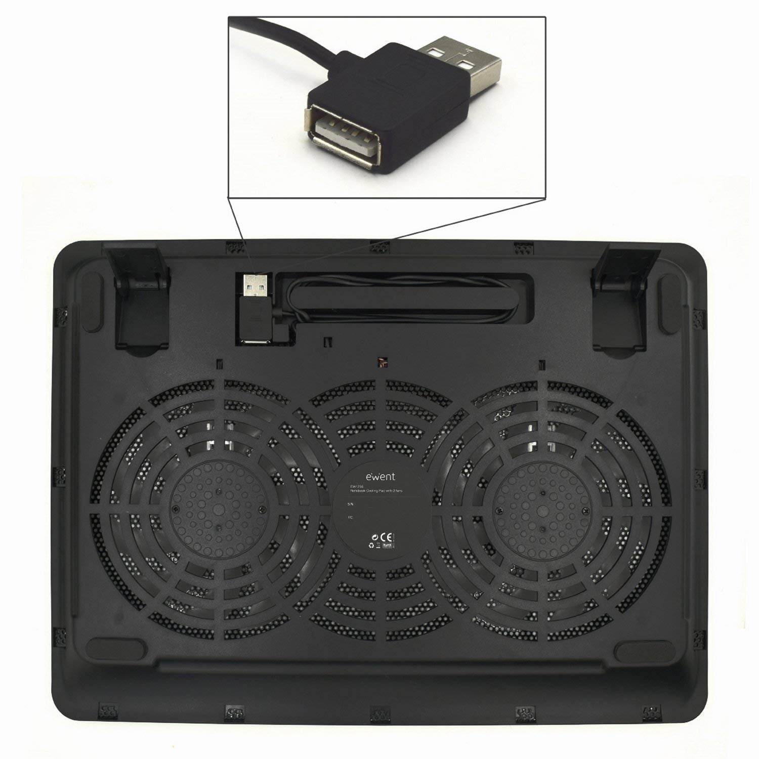 Hladilno stojalo za prenosnik do 17", 2x tih ventilator, Ewent EW1256