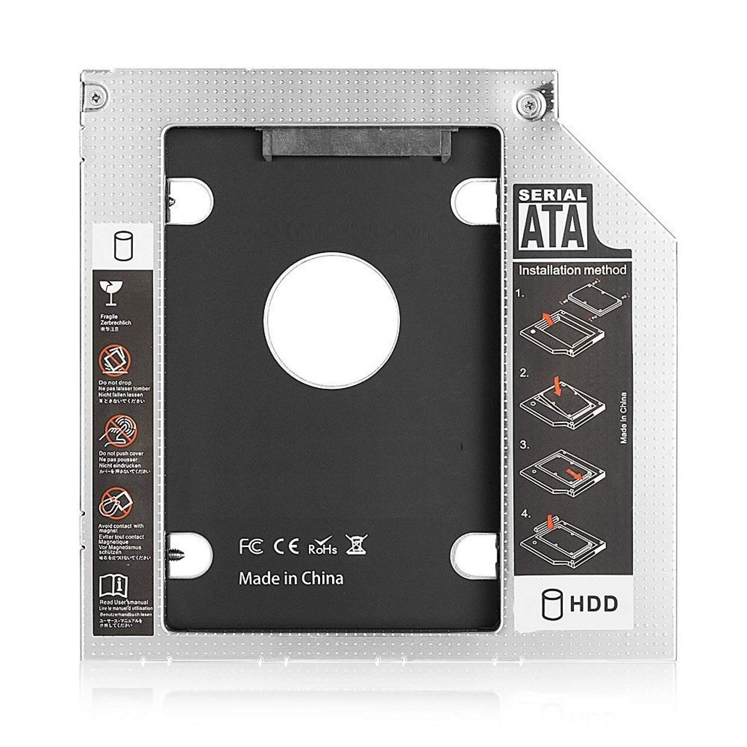 Adapter za SSD/HDD v 9,5mm DVD režo, SATA3, aluminij, Ewent EW7003