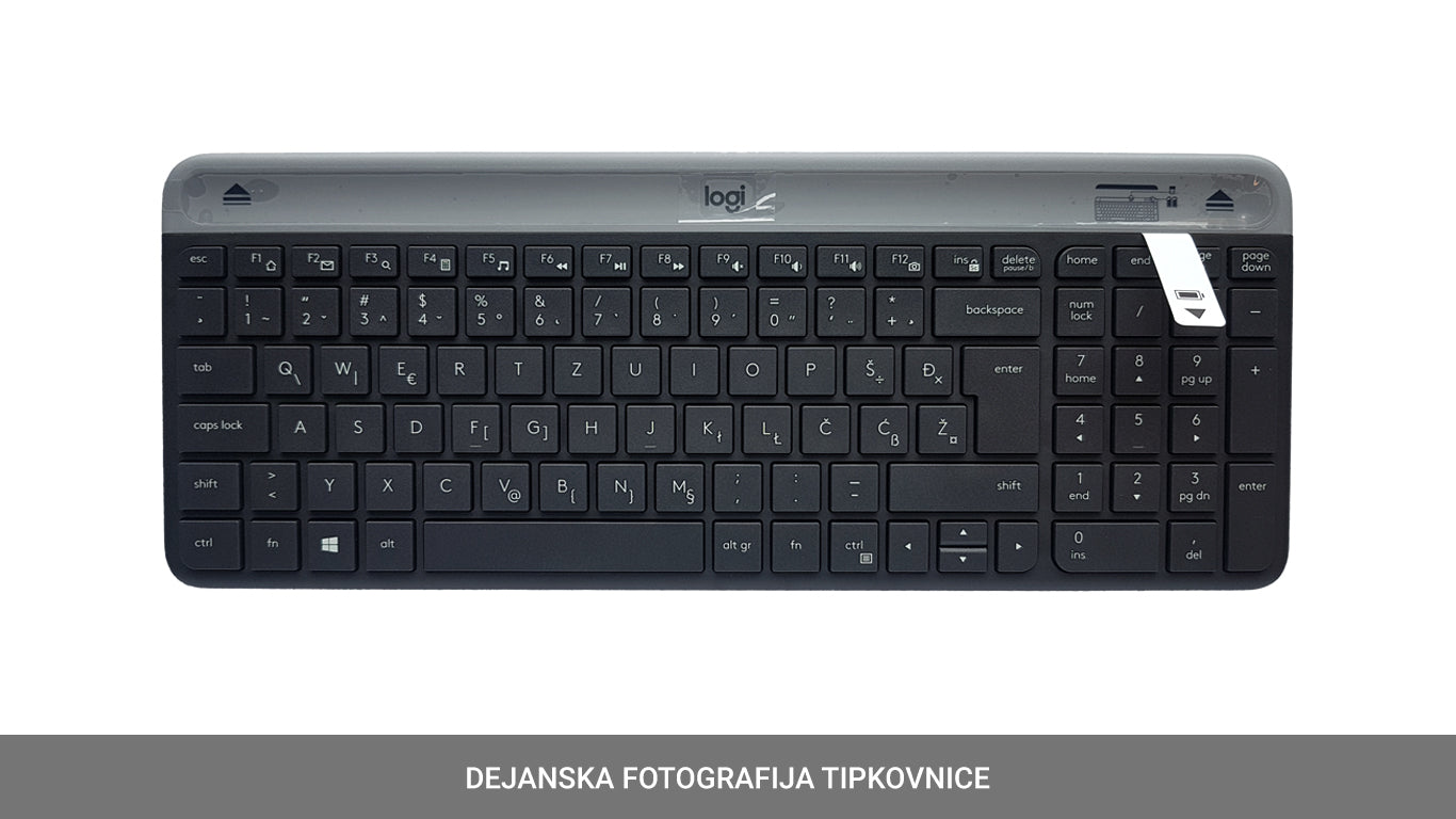 Tipkovnica in miška Logitech Slim Wireless Combo MK470, grafitna barva, SLO