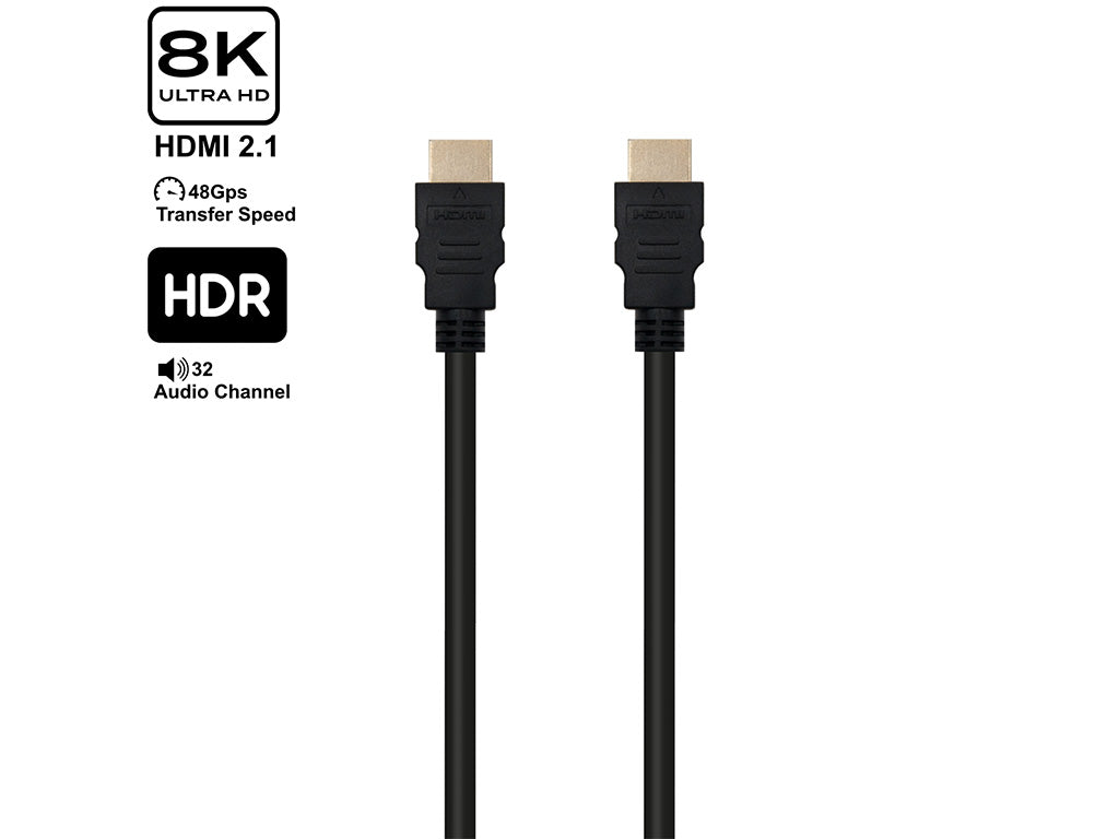 Kabel Ultra High Speed HDMI 2.1, 8K 60Hz, M/M, Ethernet, 3m, črn, Ewent EC1322