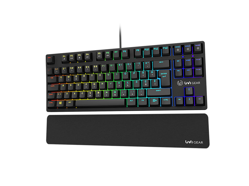 Tipkovnica UVI PRIDE Mini, Optical Blue Switch, RGB, USB, SLO
