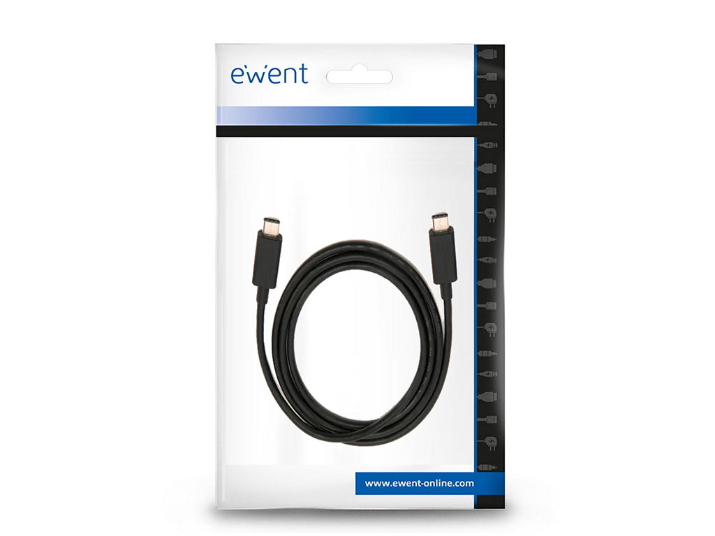 Kabel USB-C v USB-C, USB 3.2 Gen1, 10Gbps, 60W, 4K @ 60Hz, 1m, črn, Ewent