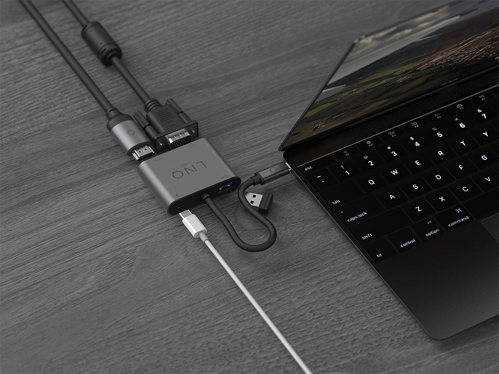 Priključna postaja LINQ 4 in 1, USB-C, HDMI 4K 60Hz, VGA 1080p 60Hz, USB-C PD 100W, USB 3.2, LQ48001