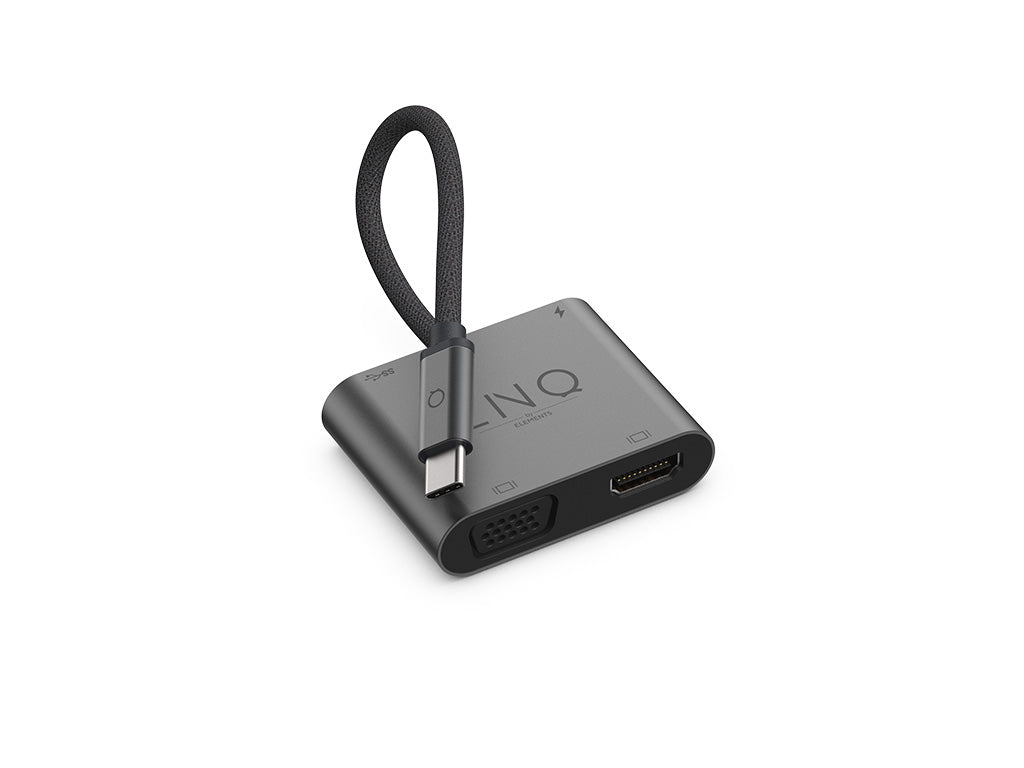 Priključna postaja LINQ 4 in 1, USB-C, HDMI 4K 60Hz, VGA 1080p 60Hz, USB-C PD 100W, USB 3.2, LQ48001