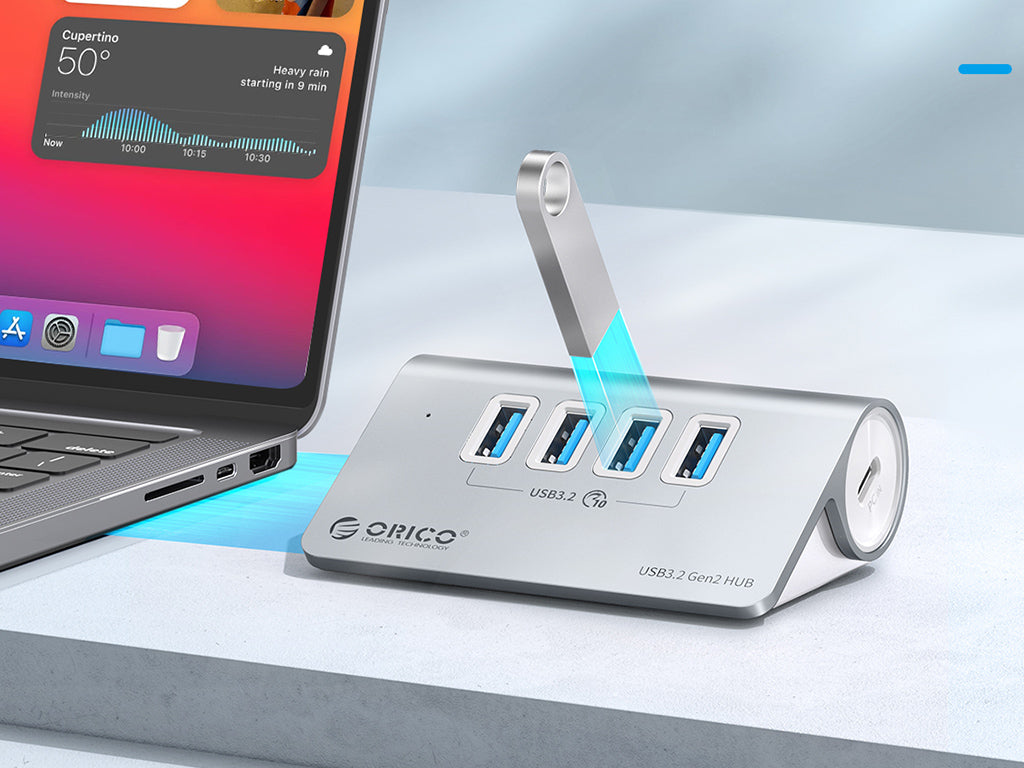 USB-C hub s 4 vhodi, 4x USB-A 3.2 Gen1, 5Gbps, ALU, ORICO M3U4-05