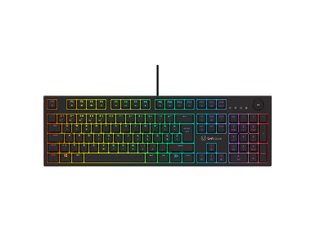 Tipkovnica UVI PRIDE V2, optična clicky stikala, RGB, USB, SLO