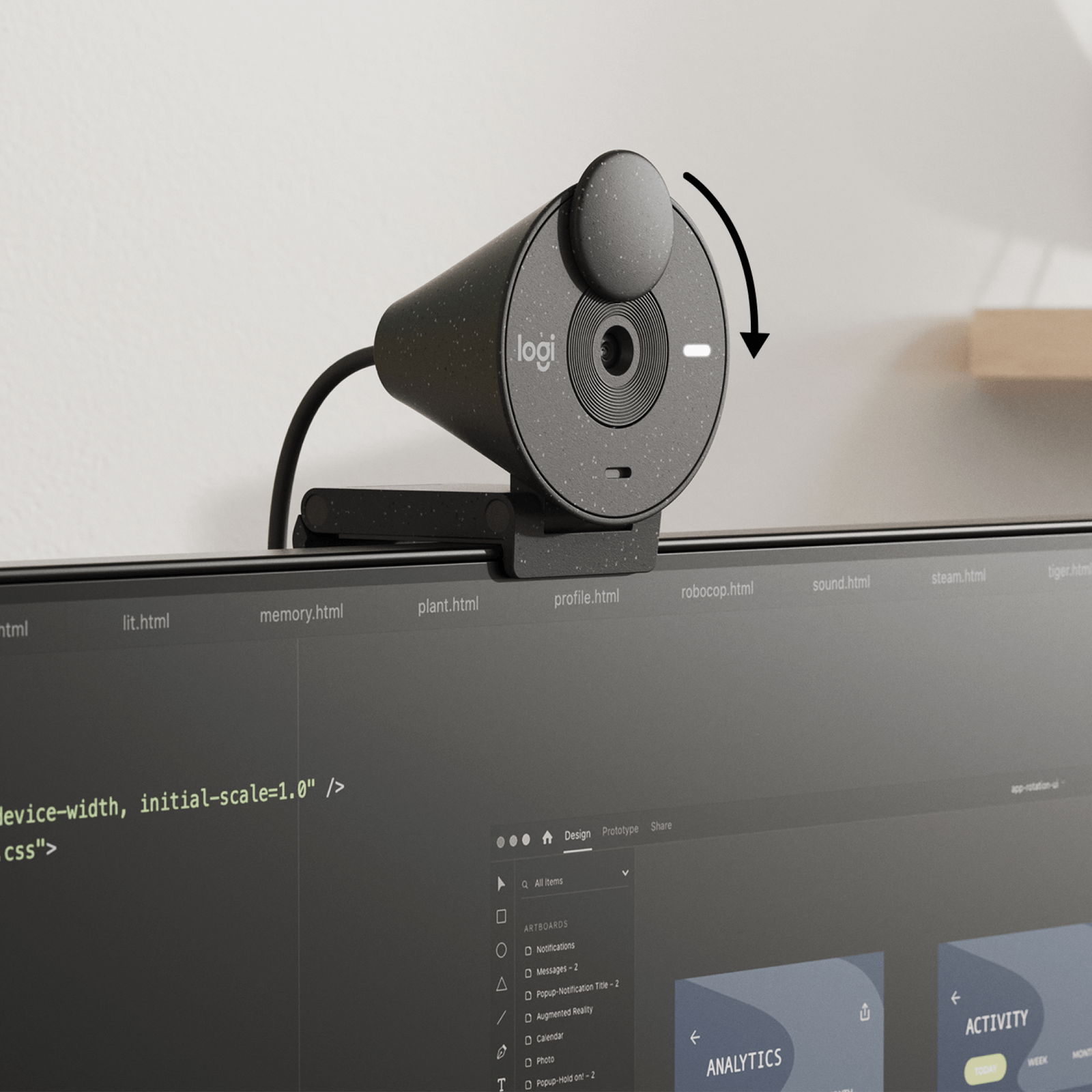 Kamera Logitech Brio 300, grafitna, USB