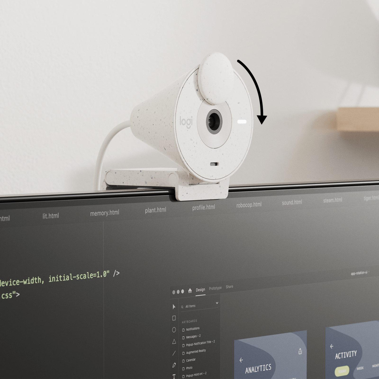 Kamera Logitech Brio 300, bela, USB