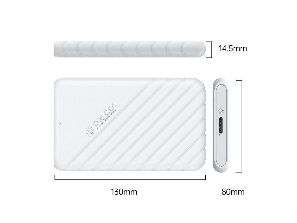 Zunanje ohišje za 2,5'' HDD/SSD, USB 3.0 v SATA3, tool-free, belo, ORICO 25PW1-U3