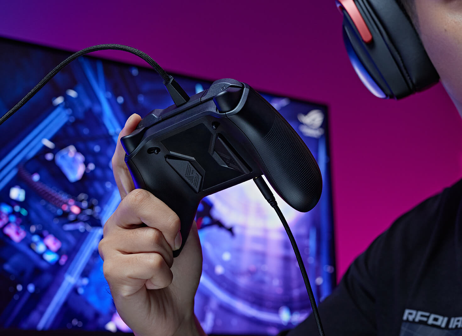 Igralni plošček ASUS ROG Raikiri, Xbox One/X/S, PC, črn