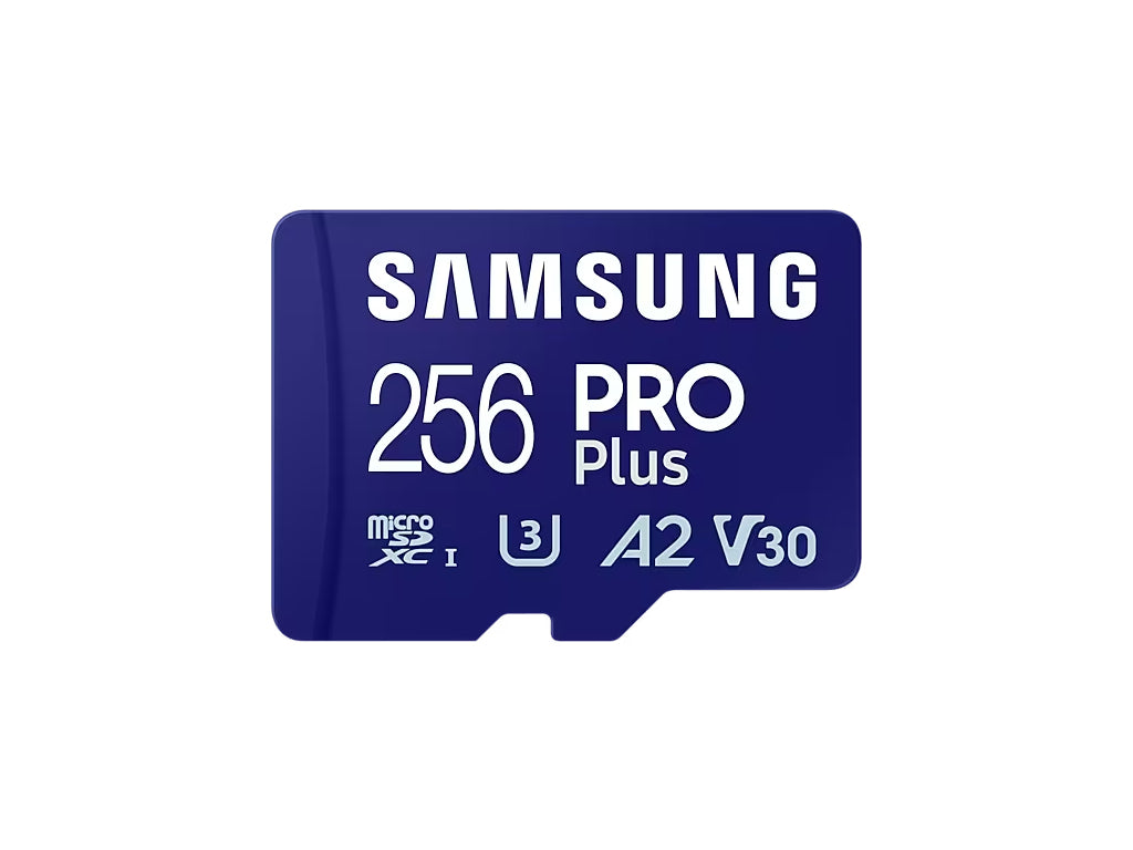 Spominska kartica Samsung PRO Plus micro SDXC, 256GB, 180MB/s, U3, V30, A2, UHS-I, z SD adapterjem