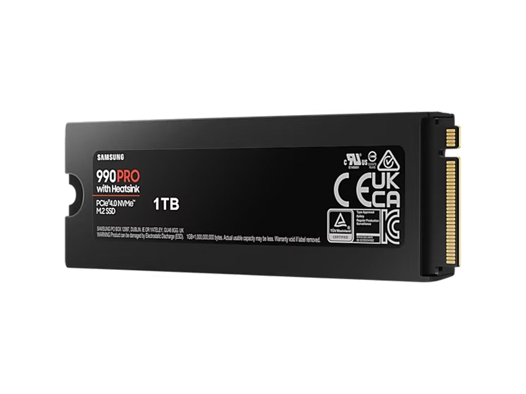 SSD 1TB M.2 80mm PCI-e 4.0 x4 NVMe, V-NAND, Samsung 990 PRO HeatSink (MZ-V9P1T0CW)